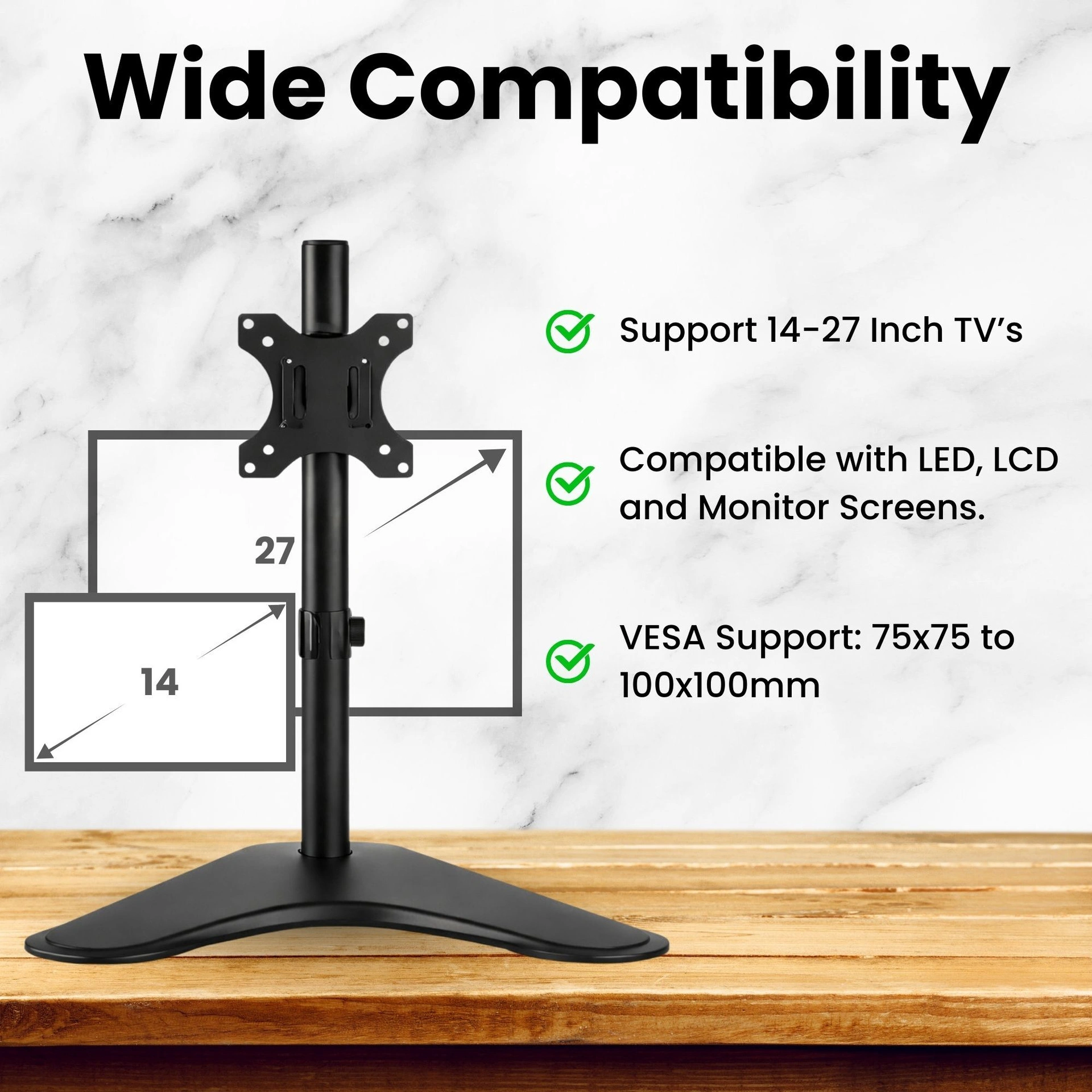 LED Monitor Table Top Mount Stand For LED 14"-27" view 5